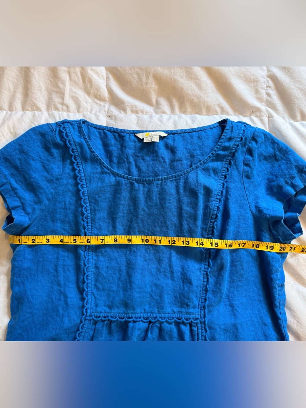 Boden 100% Linen Dress | Cobalt Blue | US 12R / UK 16R - Picture 3 of 6
